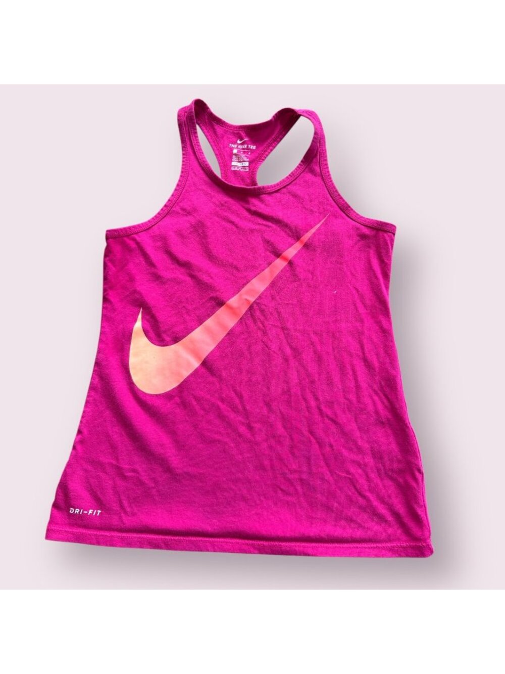 Nike Dri-FIT Girls Large Pink Racerback Tank Top Athletic Training Shirt L